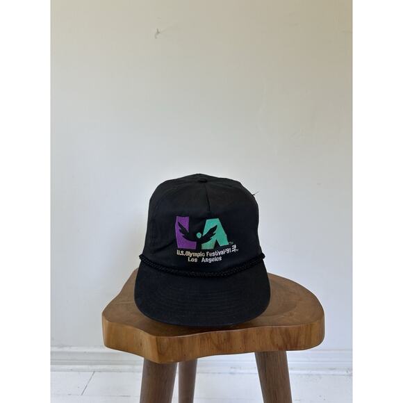 Vintage 1991 Los Angeles Olympic Festival Rope Trucker Snapback Hat - Picture 1 of 6